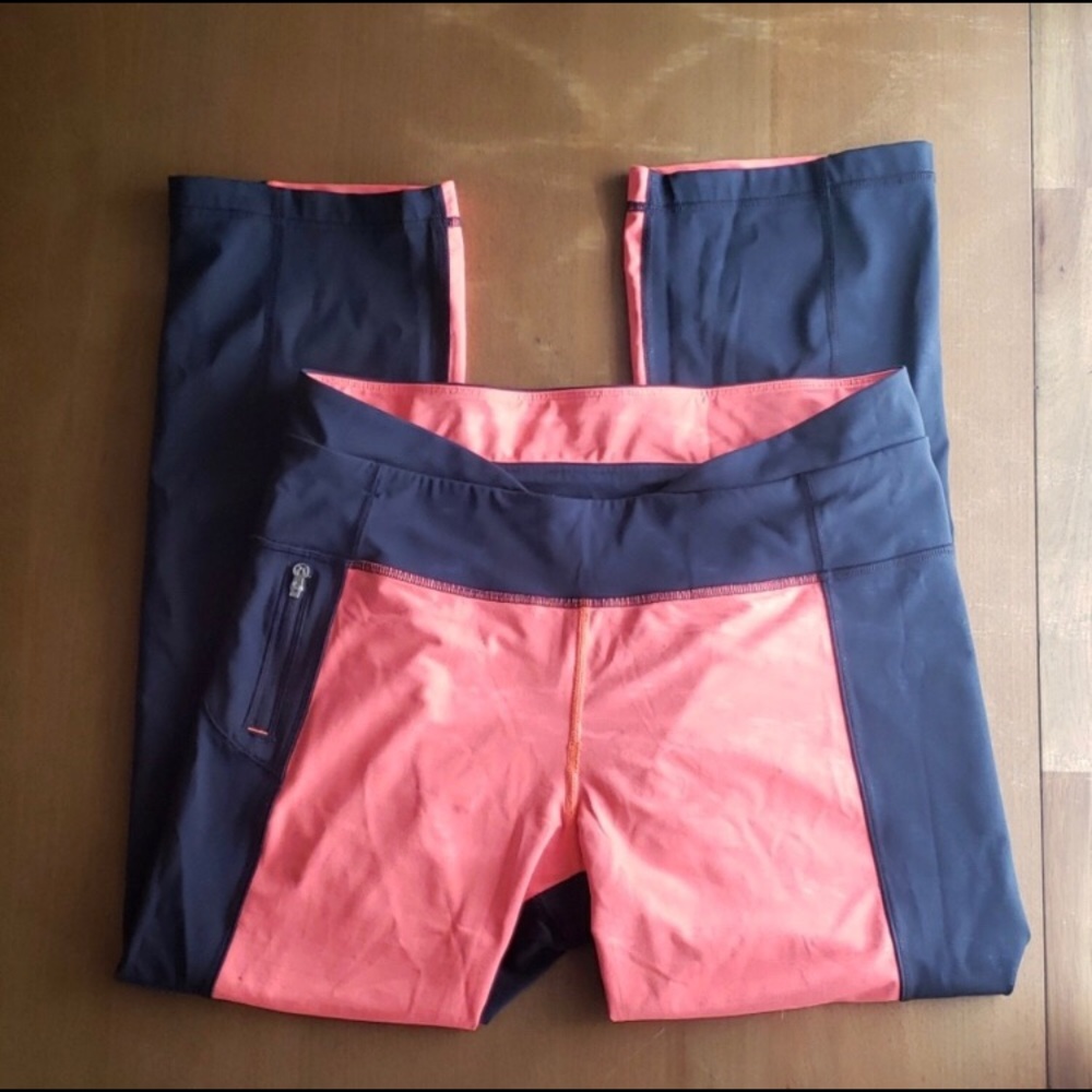 Lululemon Yoga Pants Coral and Navy Size 12